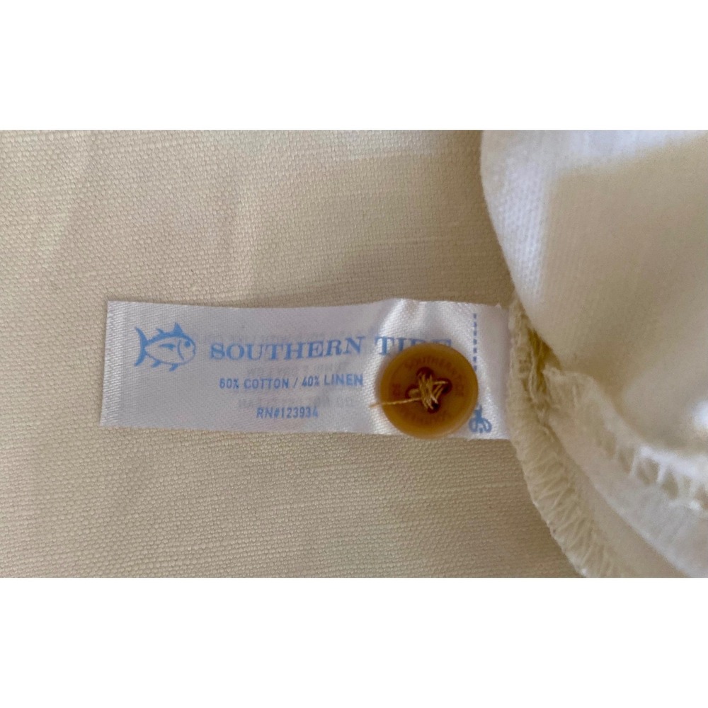 NEW Southern Tide Women's Kiara Maxi Dress Long Sleeve Belted Sand Sand White L - Picture 13 of 16